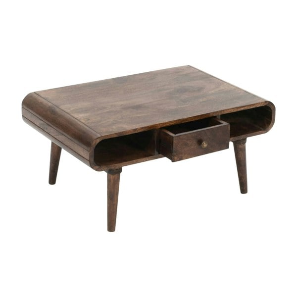 IH Design Winnie Dark Mango Wood Coffee Table with Drawer
