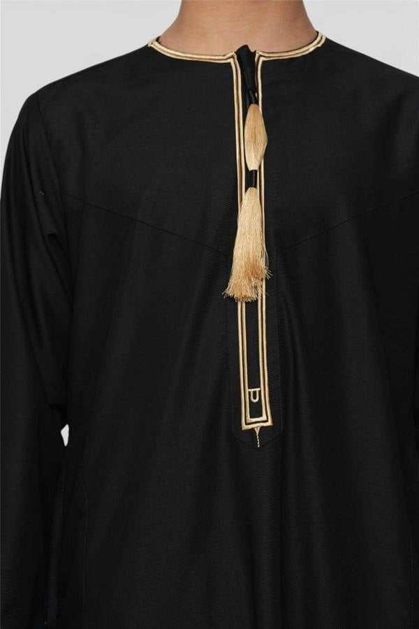 Infinity Leather Kids Boys Ramadan Moroccan Thobe Robe Emirati Eid Jubba- TT-003