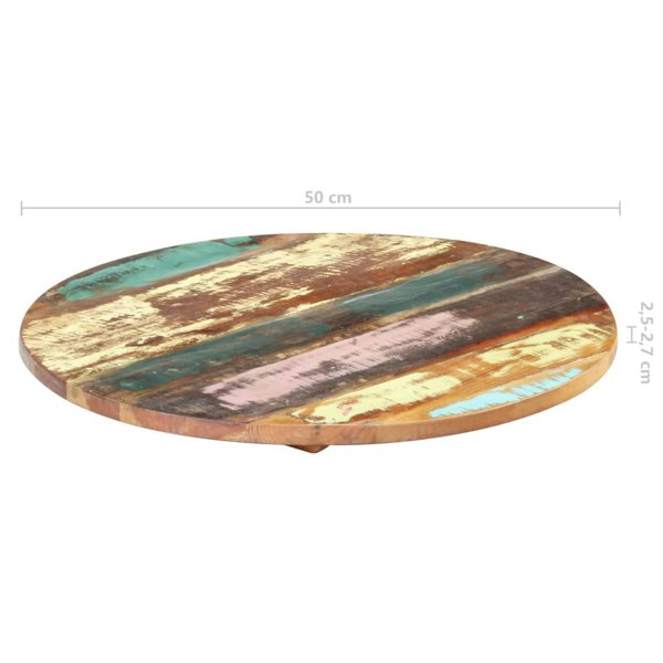 Berkfield Round Table Top 50 cm 25-27 mm Solid Reclaimed Wood