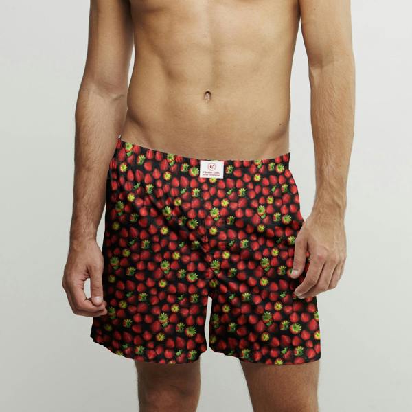 STRAWBERRY COTTON POPLIN PRINT BOXER SHORTS - Premium Men's Patterned Shirt by Claudio Lugli | Bold Design, Tailored Fit, Best Printed Shirts