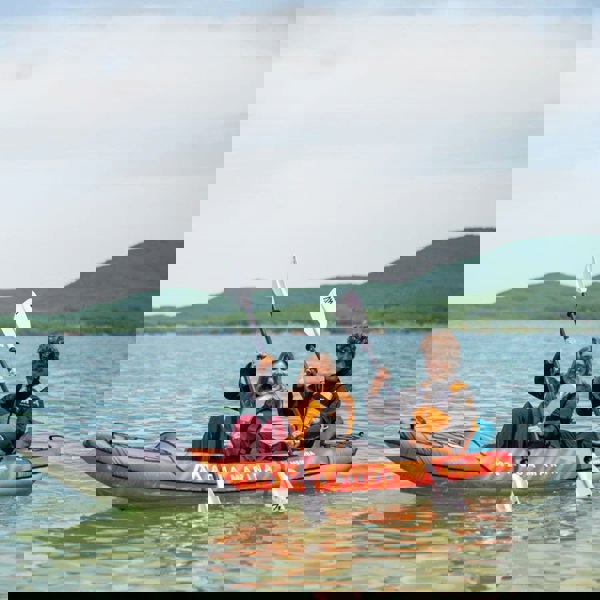 Aqua Marina Memba 390 Drop-Stitch Floor, Polyester Cover Inflatable Kayak Package 2 Person