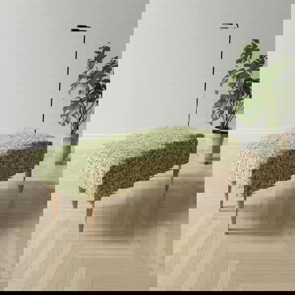 Artisan-crafted storage bench used as coffee table and seating