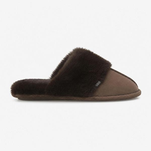 Totes VELOUR MULE Slippers   in  Brown