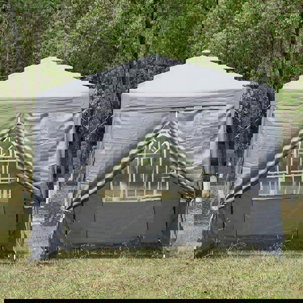 Gr8 Garden Premium 3x3m Grey Pop-Up Gazebo with Side Panels