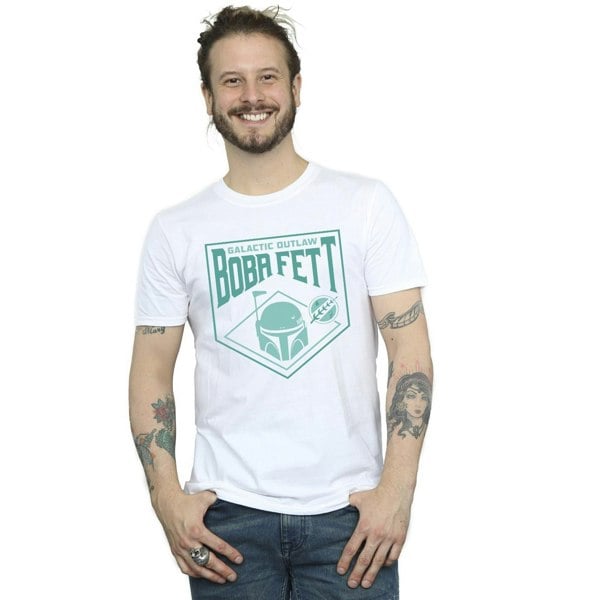 Star Wars Mens The Book Of Boba Fett Galactic Helm Chest T-Shirt - White