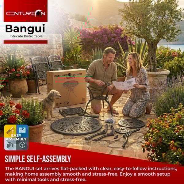Centurion Supports BANGUI Black Garden and Patio Cast Aluminium Bistro Table