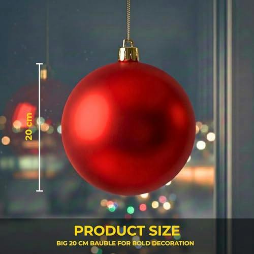 2cm Matte Red Christmas Bauble for Tree and Home Decor, Elegant Festive Hanging Ornament image 7
