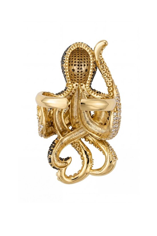 Latelita Octopus Cocktail Ring Nordic Gold Adjustable