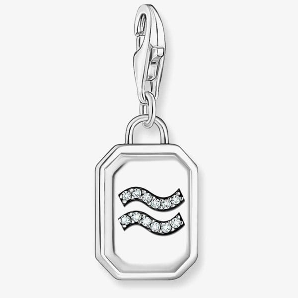 THOMAS SABO Silver Octagonal Cubic Zirconia Aquarius Charm 2143-643-21