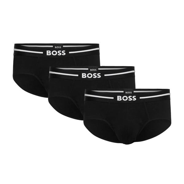 Boss Mens Logo Briefs (Pack of 3) - Black - 