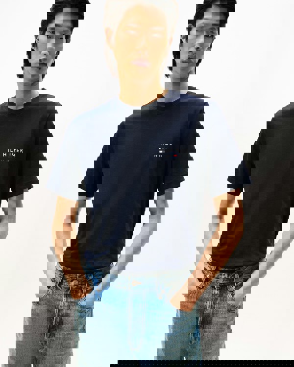 Tommy Hilfiger Brand Love Mens Small Hilfiger Logo T-Shirt - Desert Sky