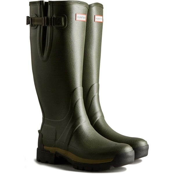 Hunter Balmoral Adjustable Mens Wellingtons - Dark Olive