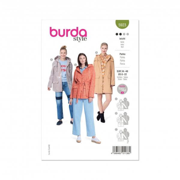 Burda Sewing Pattern 5923 Coats For Women, 8-22 (34-48) - Easy
