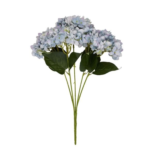 Wyld Haus Set of 3 Artificial Flower Blue Hydrangea Stems (5 Heads per Stem)
