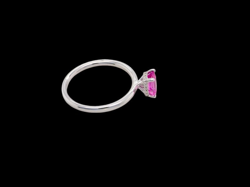 Vintage Tom A pretty Pink Sapphire and Diamond ring