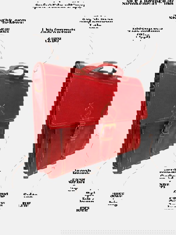 Berber Leather The Casablanca Large Satchel in Red