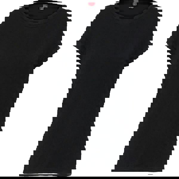 URBAN FASHION - Boatneck Cap Sleeve Top Black - Spiral USA