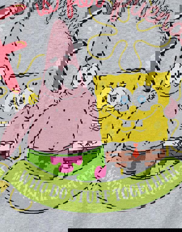 SpongeBob SquarePants Girls Grey F Is For Friends Short Sleeved T-Shirt