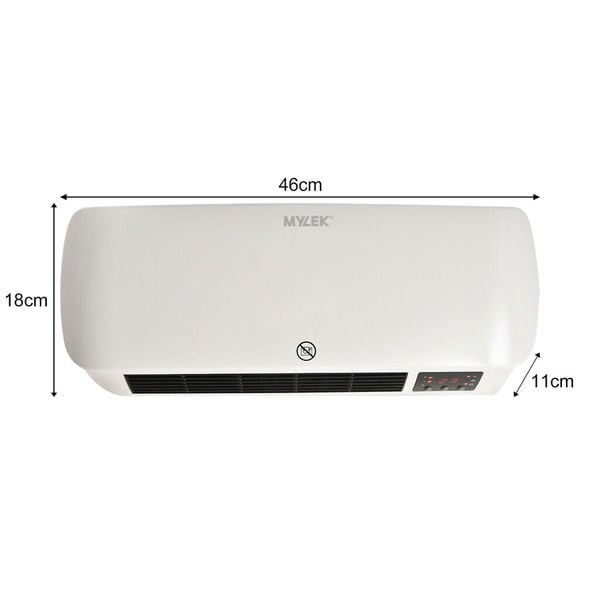 MYLEK Over Door Heater 2000W Electric Downflow Overdoor Air Curtain And Fan with Thermostat, LED Display, Timer & Remote Control