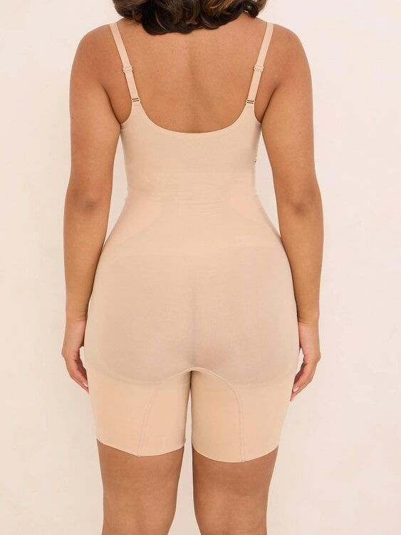 Perky Pear 360Sculpt™- Open bust Bodysuit-BEIGE