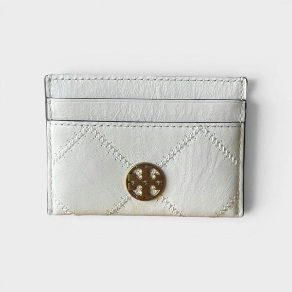 Tory Burch Stitched Detail Cardholder White