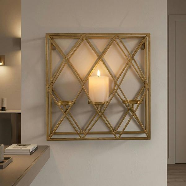 Garden Greatness Maison Mounted Square Criss-Cross Candle Holder