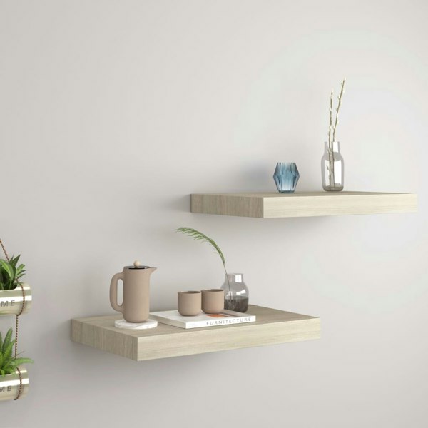 Berkfield Floating Wall Shelves 2 pcs Oak 40x23x3.8 cm MDF