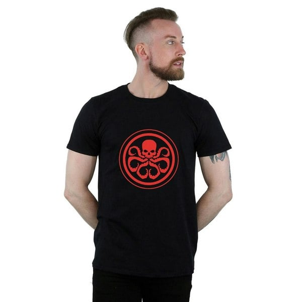 Marvel Mens Hydra Logo Cotton T-Shirt - Black