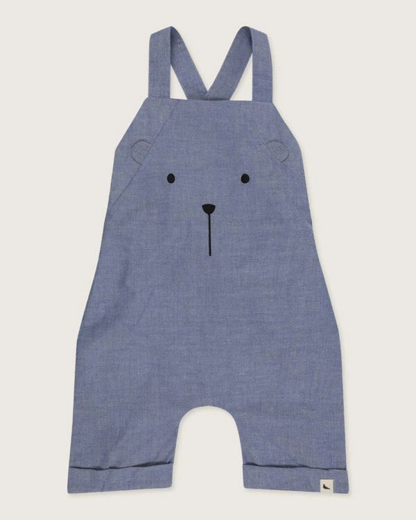 organic cotton Blue Bear Face Print Playsuit - image 2