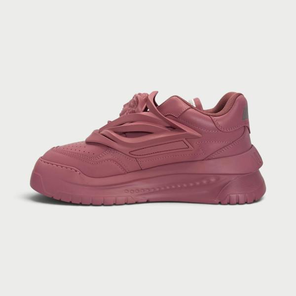 Supplied Fashion Odissea Medusa Head sneakers in jam red with sculptural design and iconic logo detailing