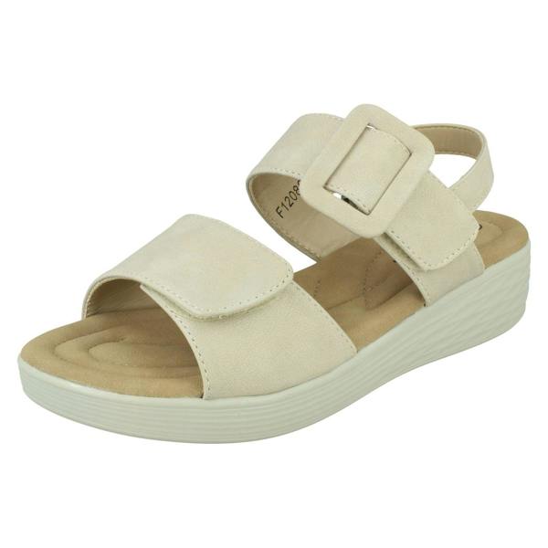 Eaze Ladies Eaze Low Wedge Mule Sandal with Chunky Buckle Strap F12080