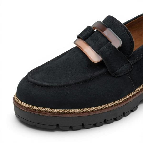 Tamaris Women's Blue Suede Leather Loafer Casual Shoes - 24722-43