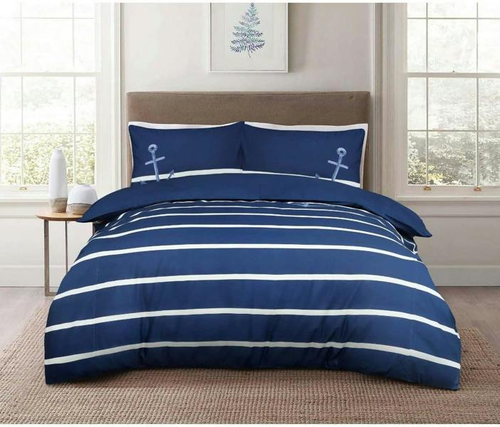 Smart Living Sailor Stripe Duvet Set - Blue