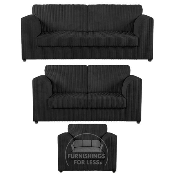 Furnishings For Less Luxor Full Jumbo Cord 3 Piece Suite - Full Back