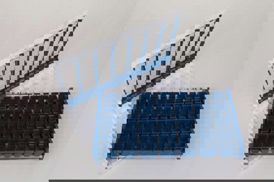 Pivotell Blue Weekly Pill Organiser - 7 Day (28 compartments / 4 doses a Day) Pill Storage with an Innovative Easy to Open Roller Shutter