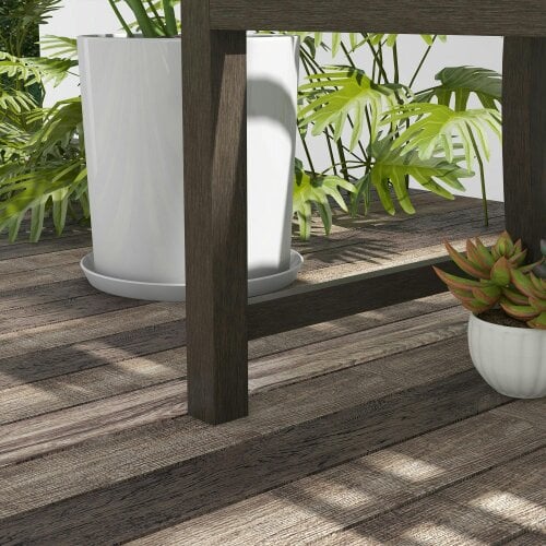 Wyld Haus Lilu Metal Brown 2 Seater Outdoor Garden Bench With Slatted Frame