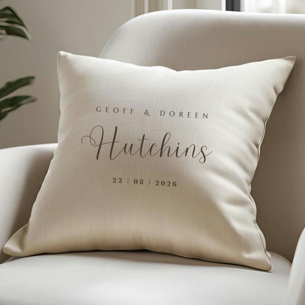 Personalised Surname Wedding Cushion