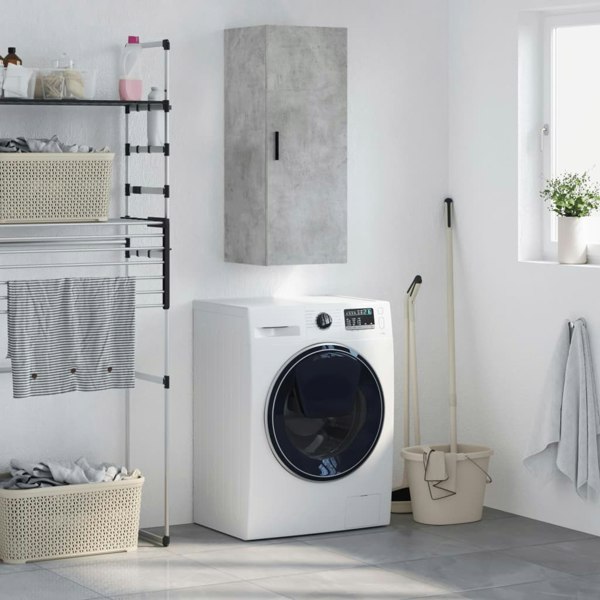 Berkfield Wall Mounted Cabinet Concrete Grey 34.5x34x90 cm