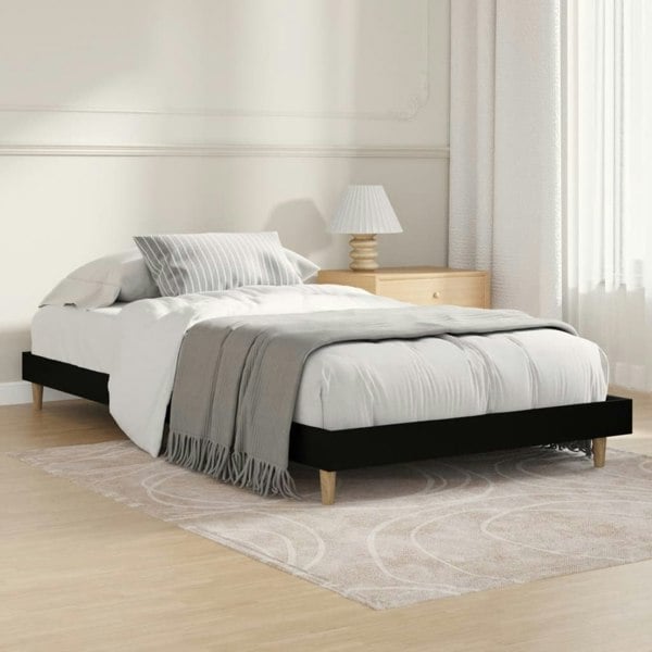 Berkfield Bed Frame Black 100x200 cm Engineered Wood