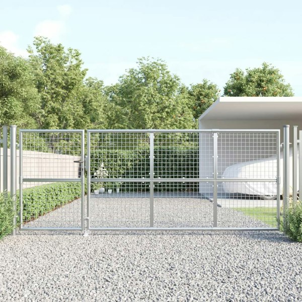 Berkfield Mesh Garden Gate Silver 350x175 cm Galvanised Steel