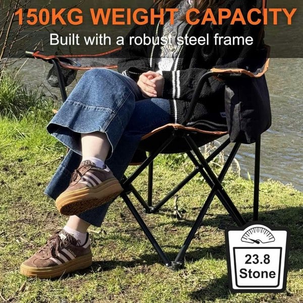 Henwick Padded Folding Camp Chair Orange & Black OLPRO