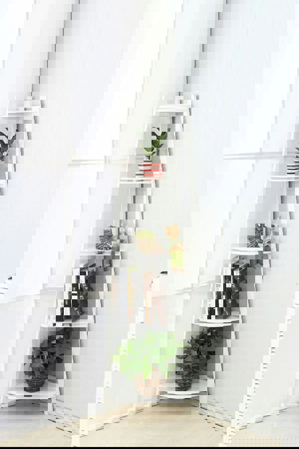 Living and Home 5-tier Modern Corner Ladder Plant Display Stand