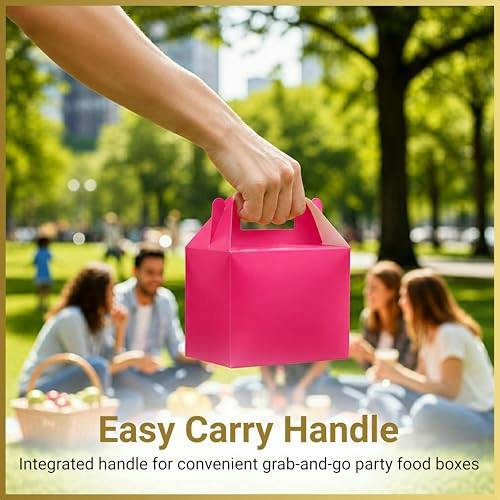 Hot Pink Cardboard Party Food Boxes in 10, 20 or 30 Pack Sizes for Lunch, Cake and Treats image 8