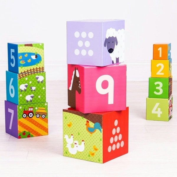 Bigjigs Toys Farmyard Stacking Cubes