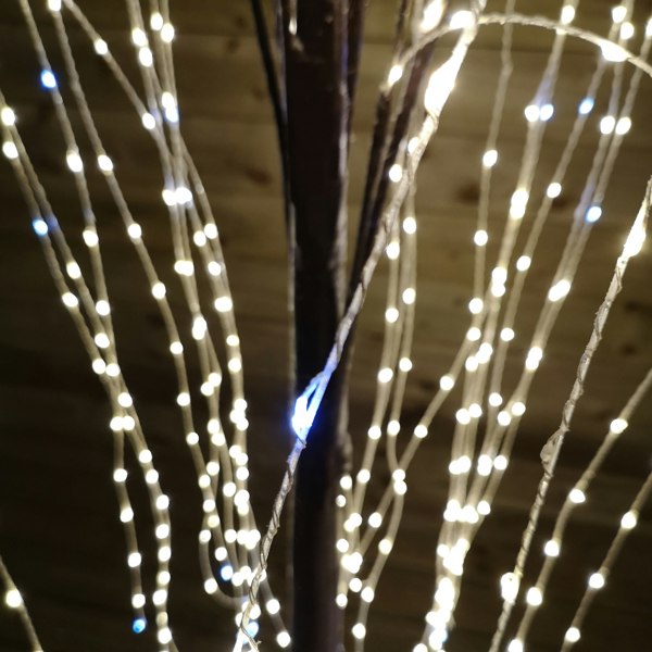 Samuel Alexander 180cm Brown Flocked Willow Tree 600 LED Warm White Garden Christmas Decoration