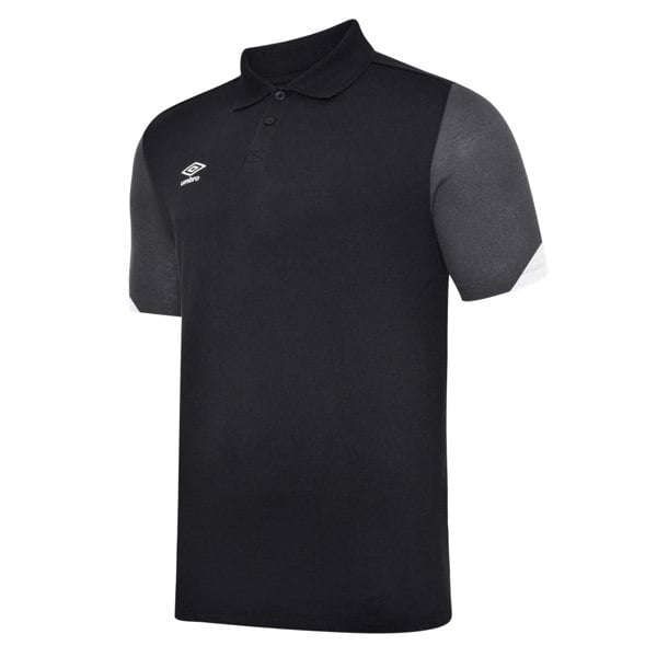 Umbro Mens Total Training Polo Shirt - Black/White/Carbon