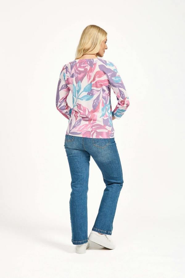 Mudflower Leaf Print Light Knit Jumper