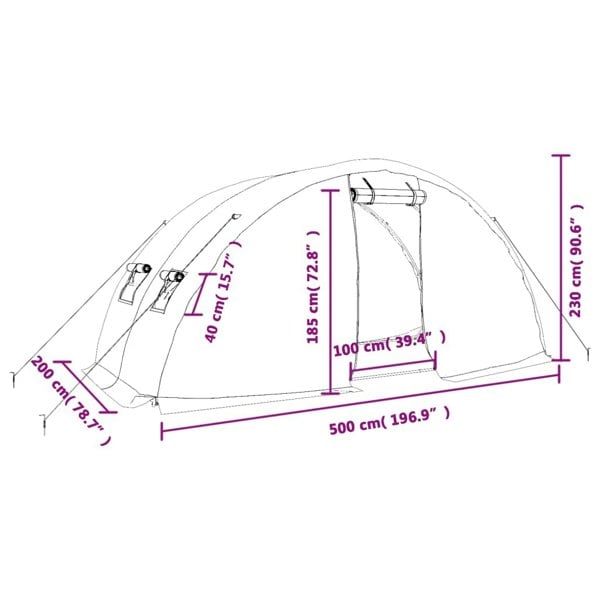 Berkfield Greenhouse with Steel Frame Green 10 m�__ 5x2x2.3 m