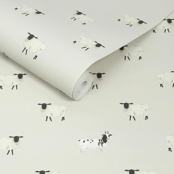 Sophie Allport Sheep Off White Wallpaper