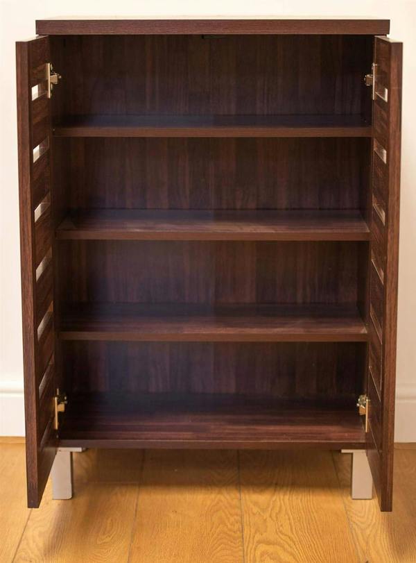 Timber Art Design 4 Tier Shoe Storage Cabinet 2 Door Cupboard Stand Rack Unit